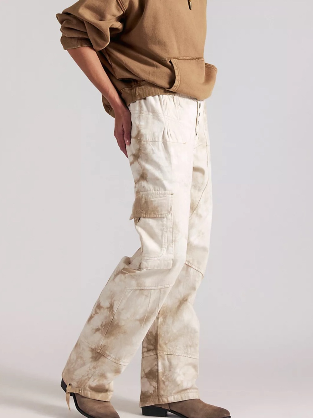 Free People We the Free Wallflower Pull-On Jeans in Sandcastle